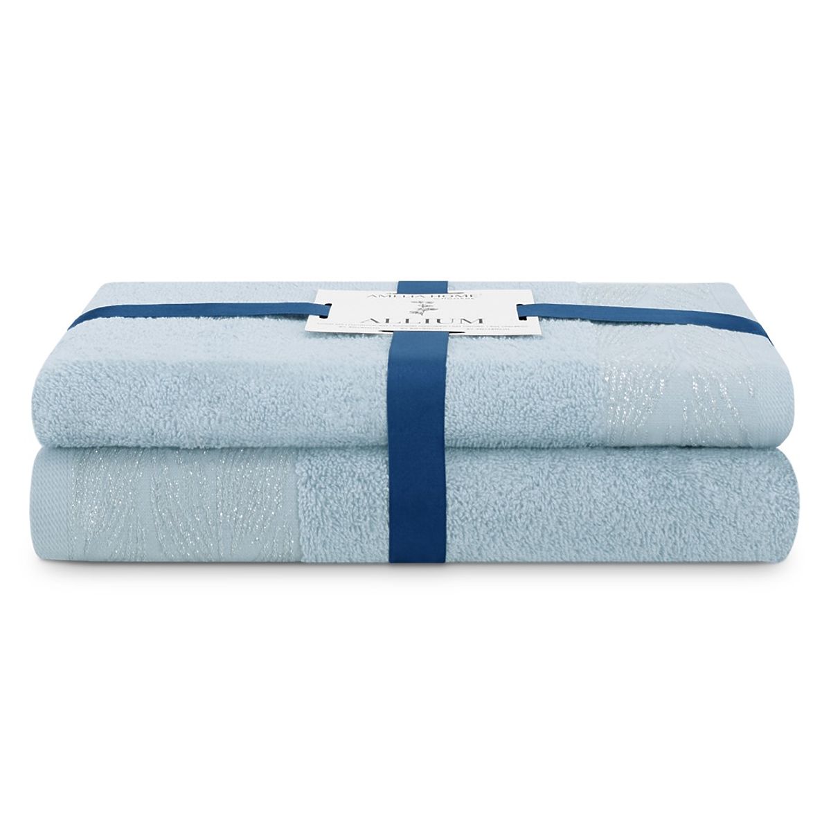 Asciugamano ALLIUM colore azzurro stile classico 50x90+70x130 AmeliaHome