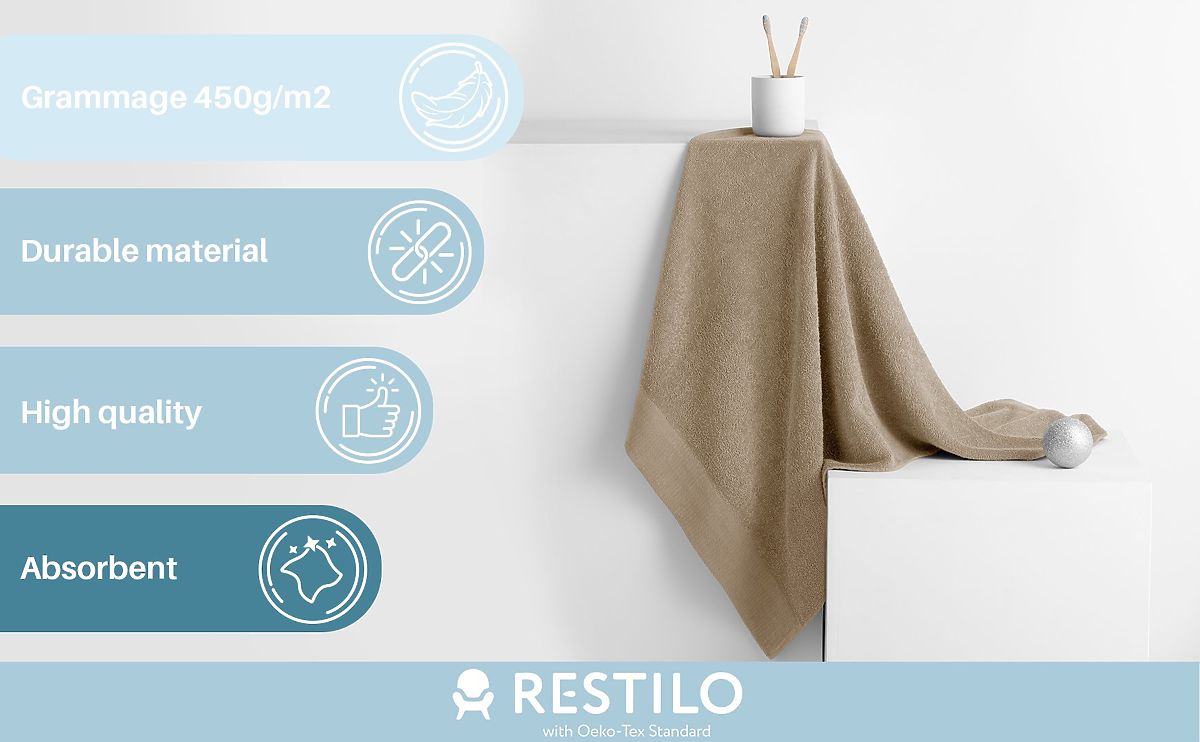 Asciugamano AMARI - AMELIAHOME colore beige stile classico 50x100 AmeliaHome