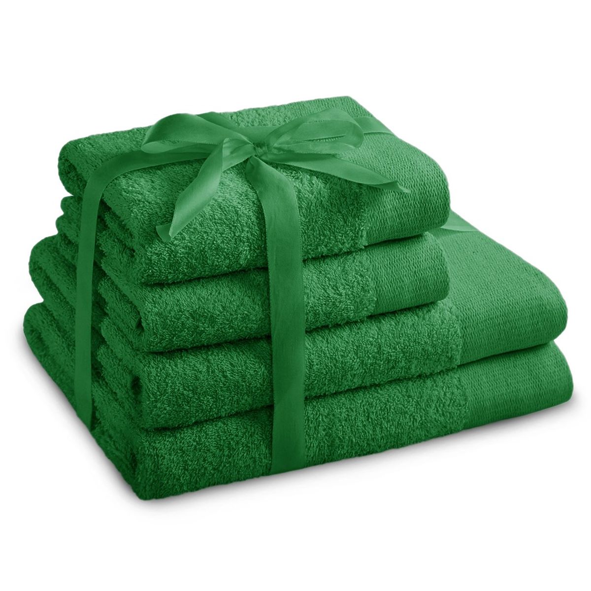 Asciugamano AMARI - AMELIAHOME colore verde bottiglia stile classico 2*70x140+2*50x100 AmeliaHome