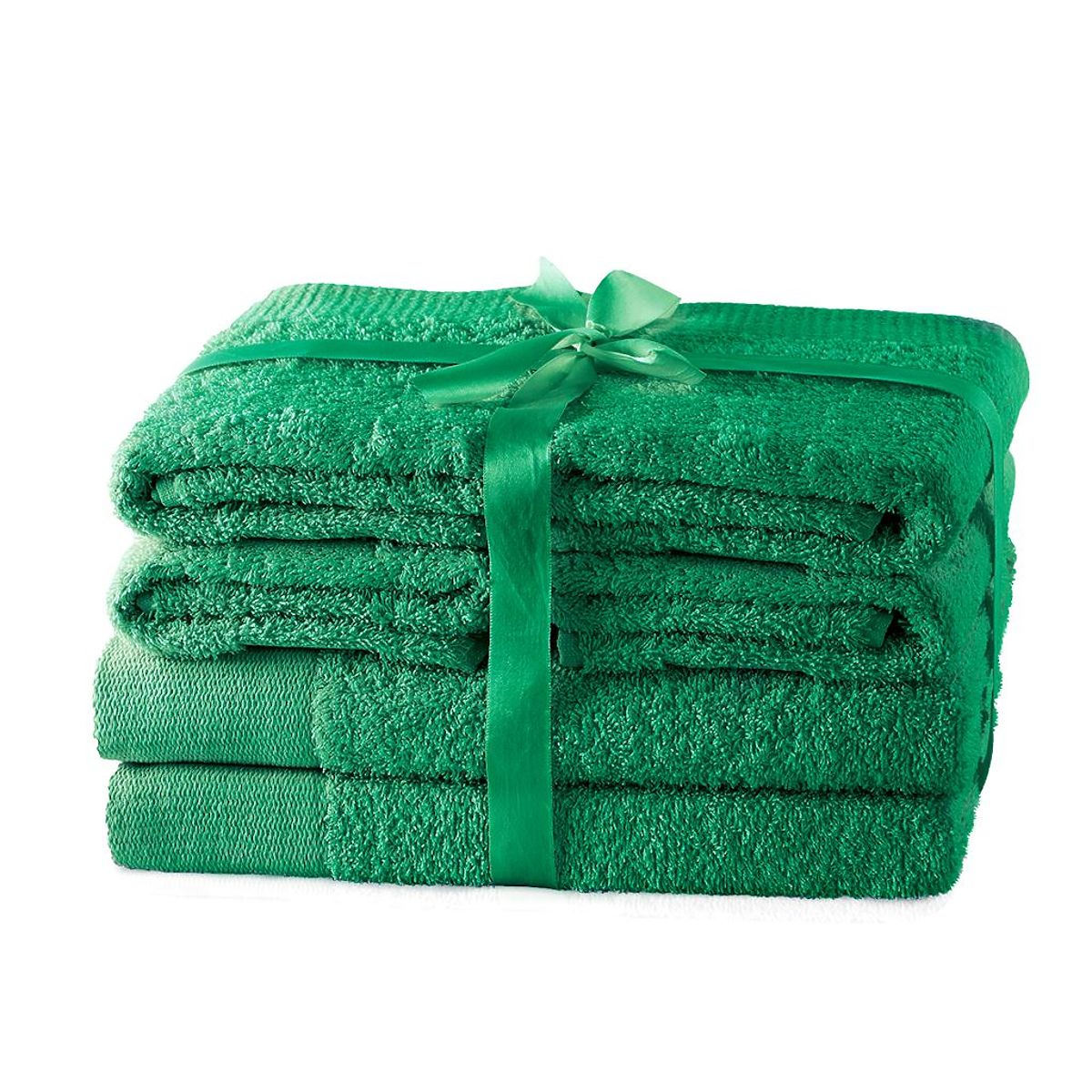 Asciugamano AMARI - AMELIAHOME colore verde bottiglia stile classico 2*70x140+4*50x100 AmeliaHome