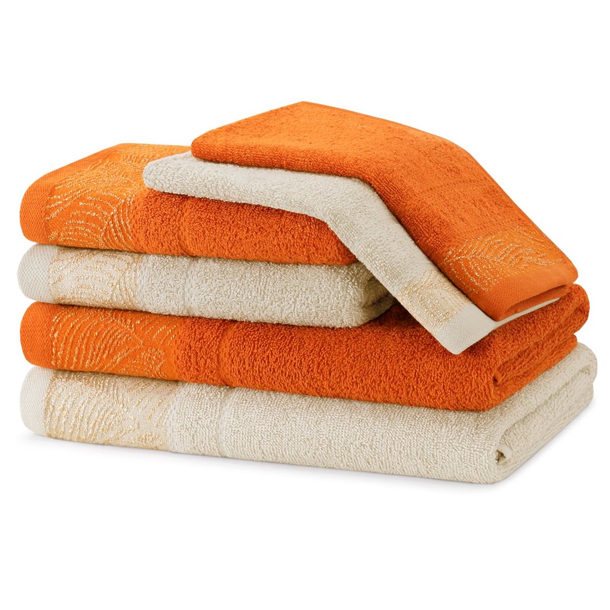 Asciugamano BELLIS colore ruggine stile classico 2*30x50+2*50x90+2*70x130 AmeliaHome