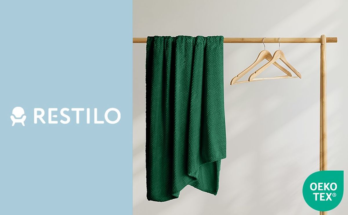 Coperta HENRY colore verde bottiglia jacquard stampato stile moderno 220x240