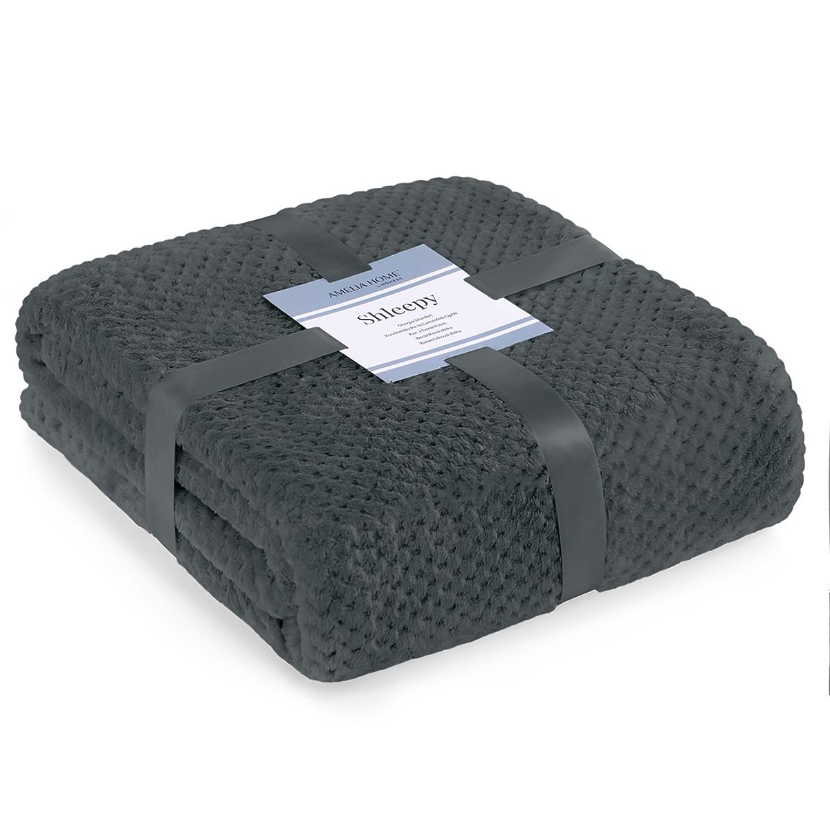 Coperta SHLEEPY colore grafite jacquard classico stile 170x210