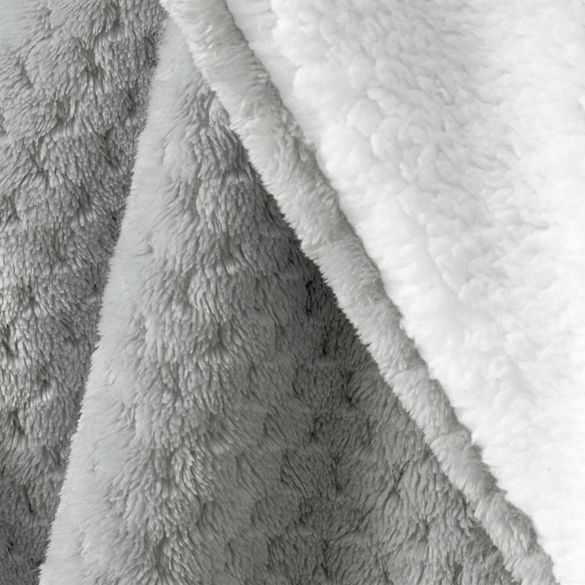 Coperta SHLEEPY colore grigio con motivo jacquard stile classico 220x240