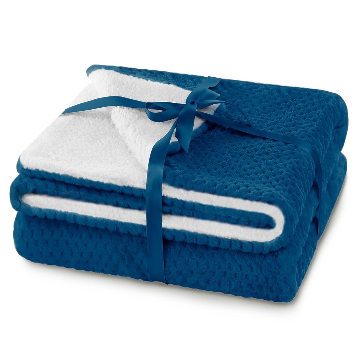 Coperta SHLEEPY colore indaco jacquard stile classico 130x180