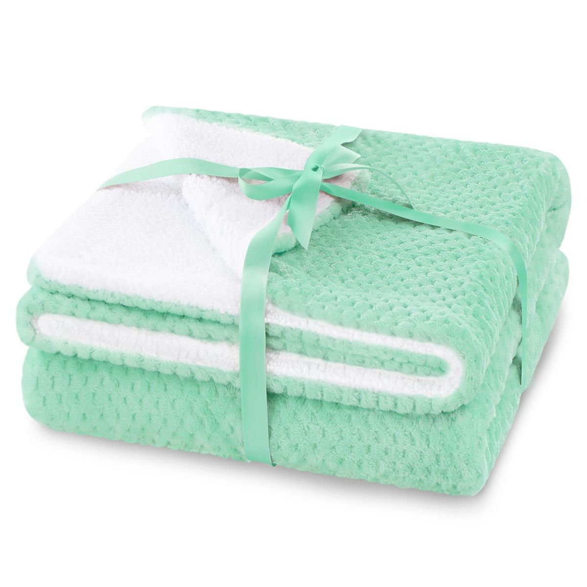 Coperta SHLEEPY colore menta jacquard classico stile 130x180