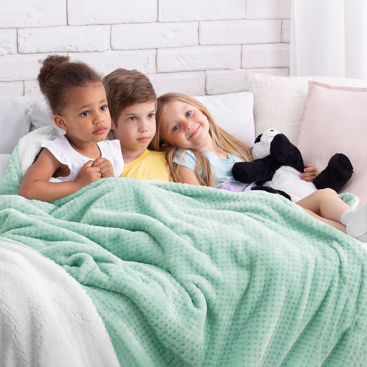 Coperta SHLEEPY colore menta jacquard pressato stile classico 220x240