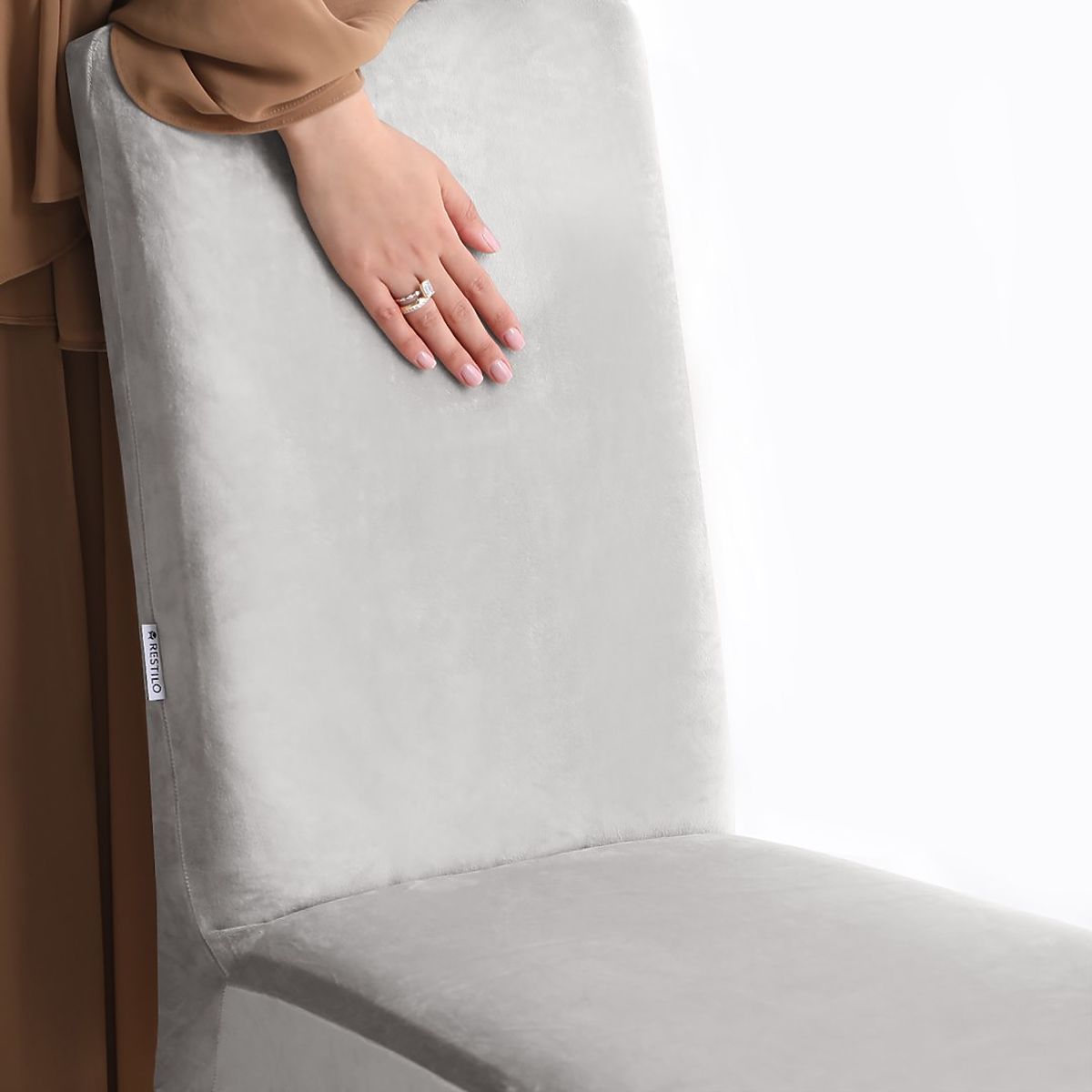Copertura per sedia RESTILO SENTO colore grigio liscio stile classico