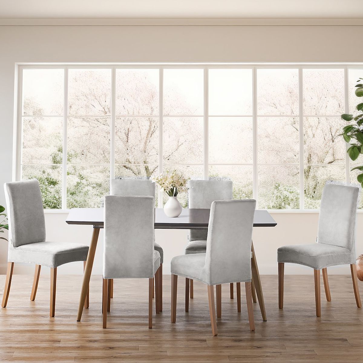 Copertura per sedia RESTILO SENTO colore grigio liscio stile classico