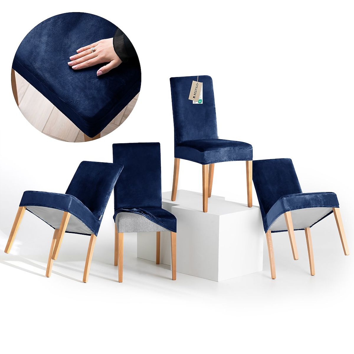 Coprisedia RESTILO SENTO colore indaco stile classico liscio