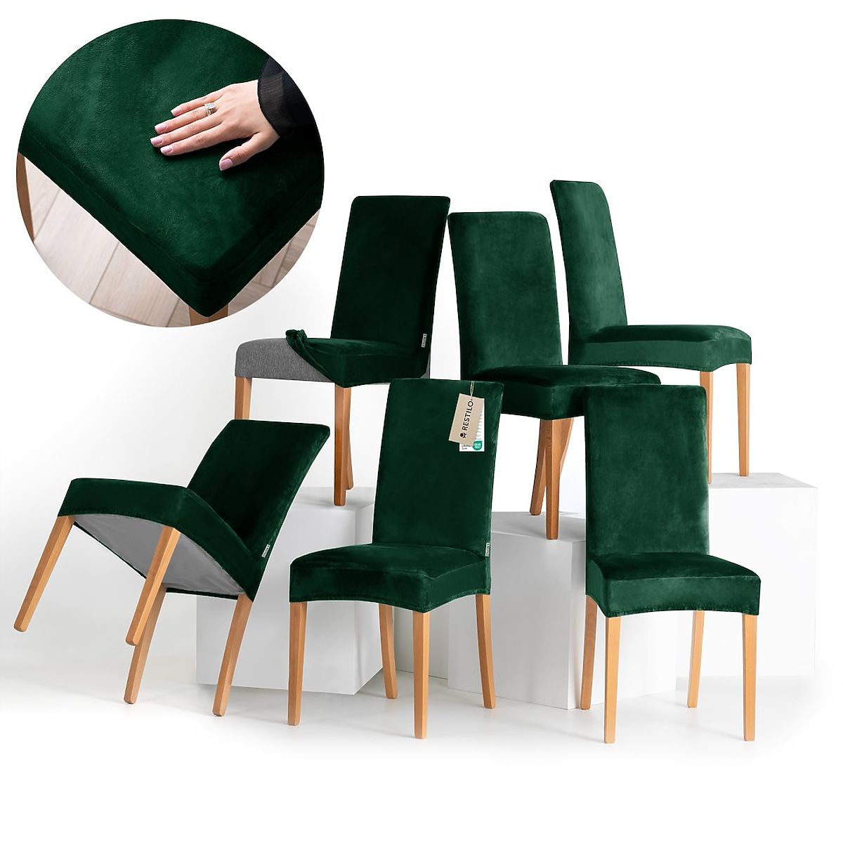 Coprisedia RESTILO SENTO colore verde bottiglia stile classico liscio