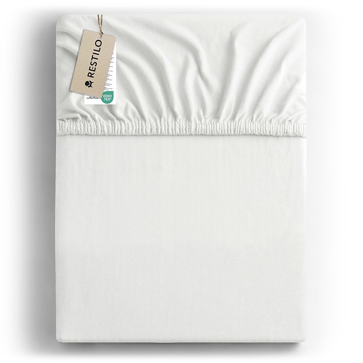 Lenzuolo AMBER colore bianco stile classico materiale jersey 180-200x200 DecoKing