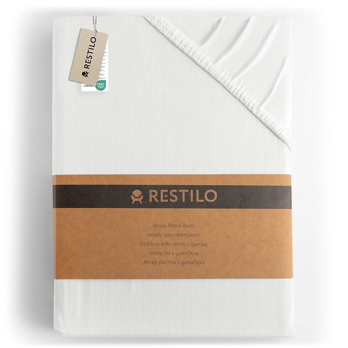 Lenzuolo AMBER colore bianco stile classico materiale jersey 80-90x200 DecoKing