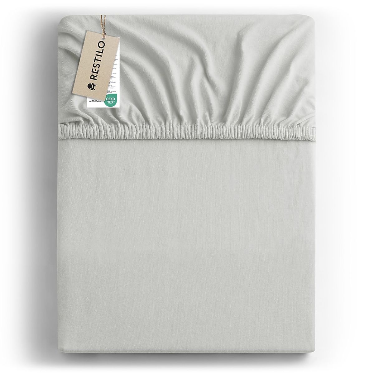 Lenzuolo AMBER colore bianco stile classico materiale jersey 80-90x200 DecoKing