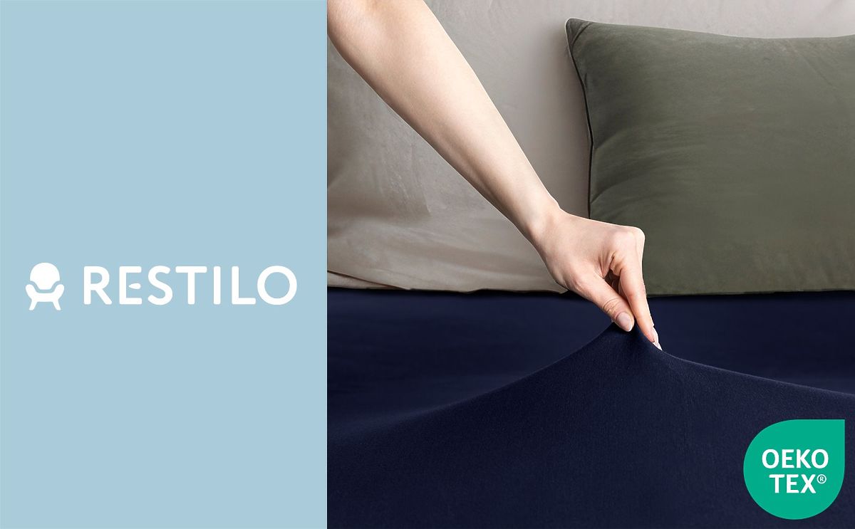 Lenzuolo AMBER colore blu navy stile classico materiale jersey 80-90x200 DecoKing