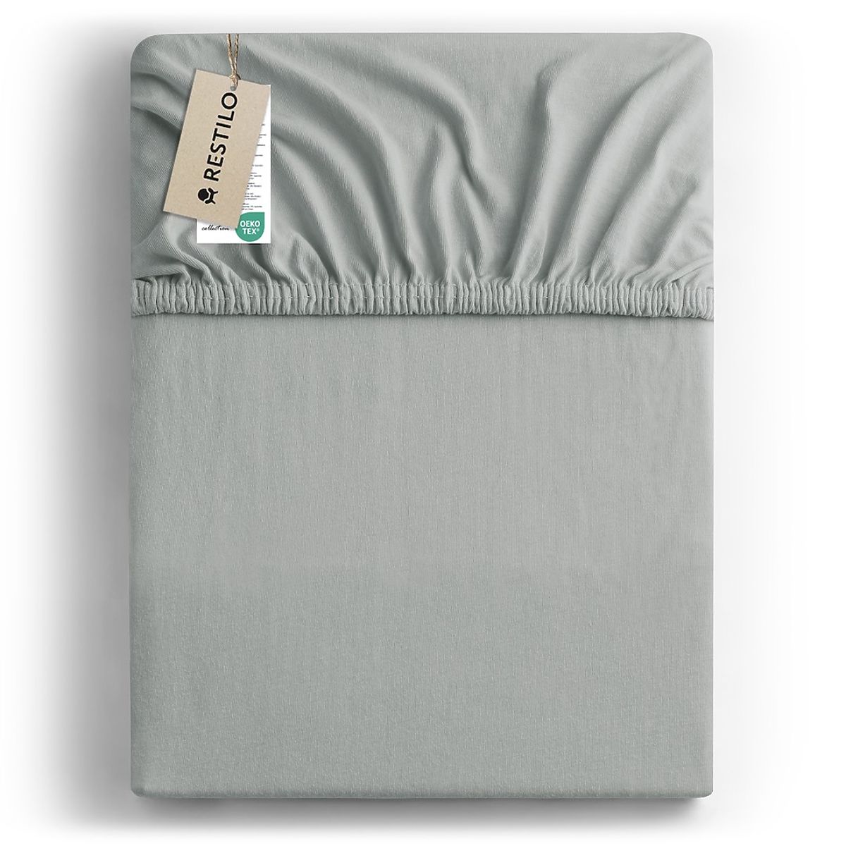 Lenzuolo AMBER colore grigio stile classico materiale jersey 200-220x200 DecoKing