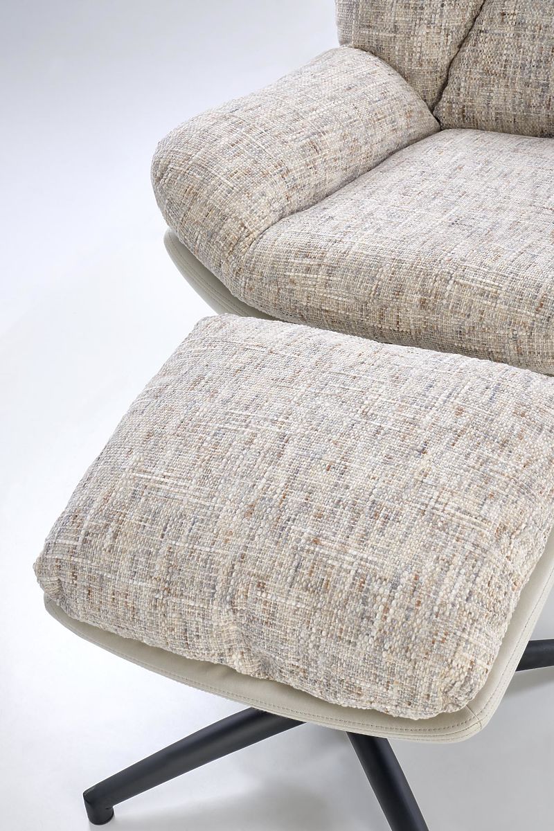 Poltrona KRONOS con poggiapiedi, beige / multicolore (1p=1pz)
