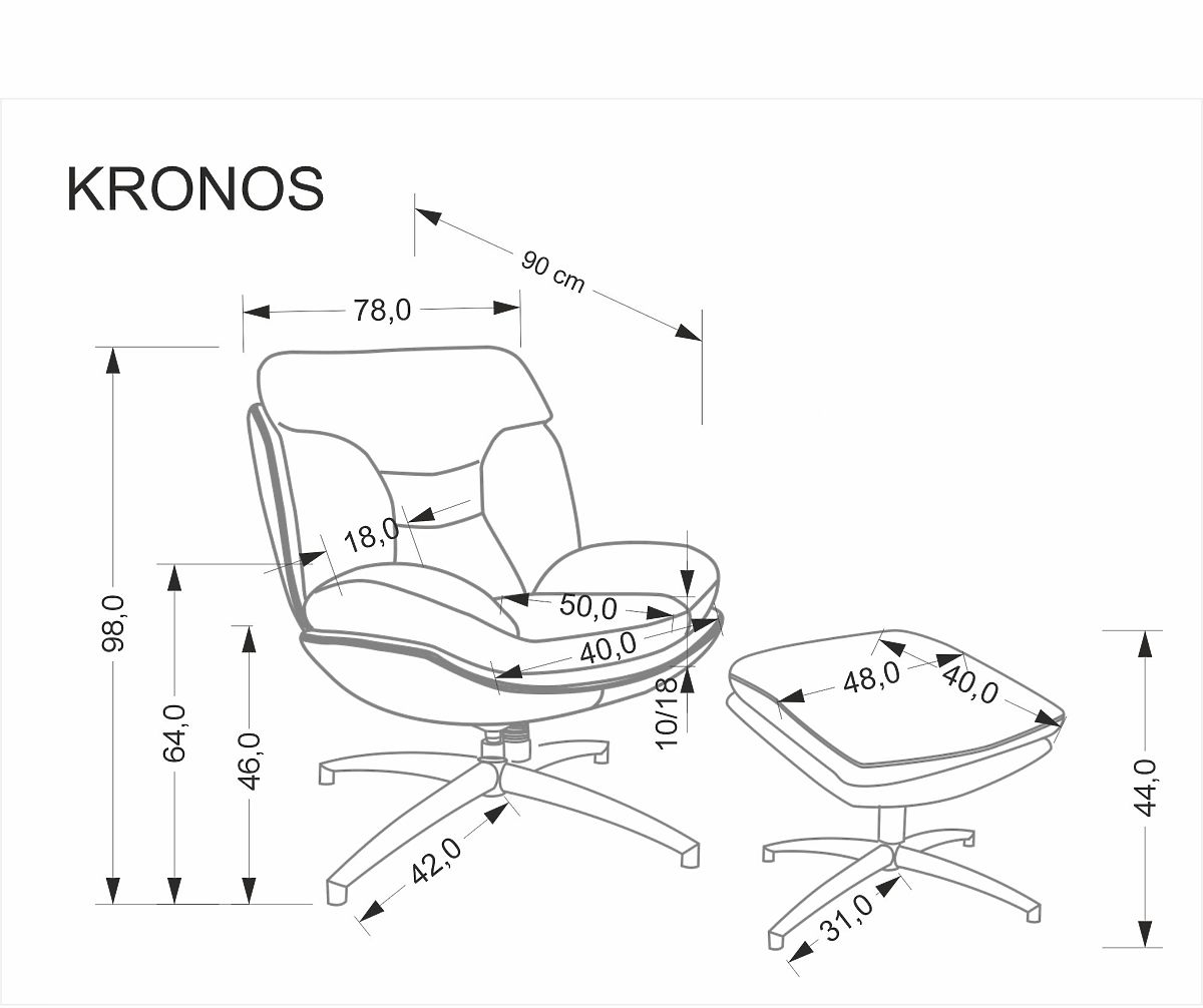 Poltrona KRONOS con poggiapiedi, beige / multicolore (1p=1pz)