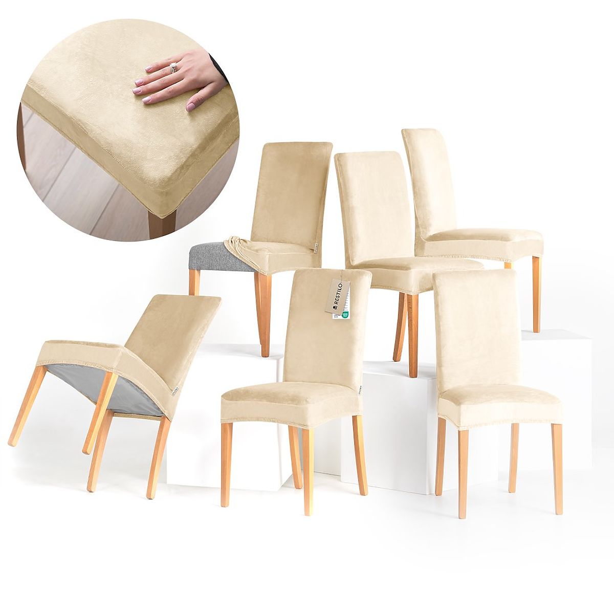 Coprisedia RESTILO SENTO colore beige chiaro stile classico liscio