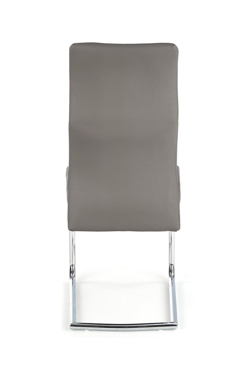 Set di 2 sedie in metallo cromato ARCO in ecopelle, grigio cenere