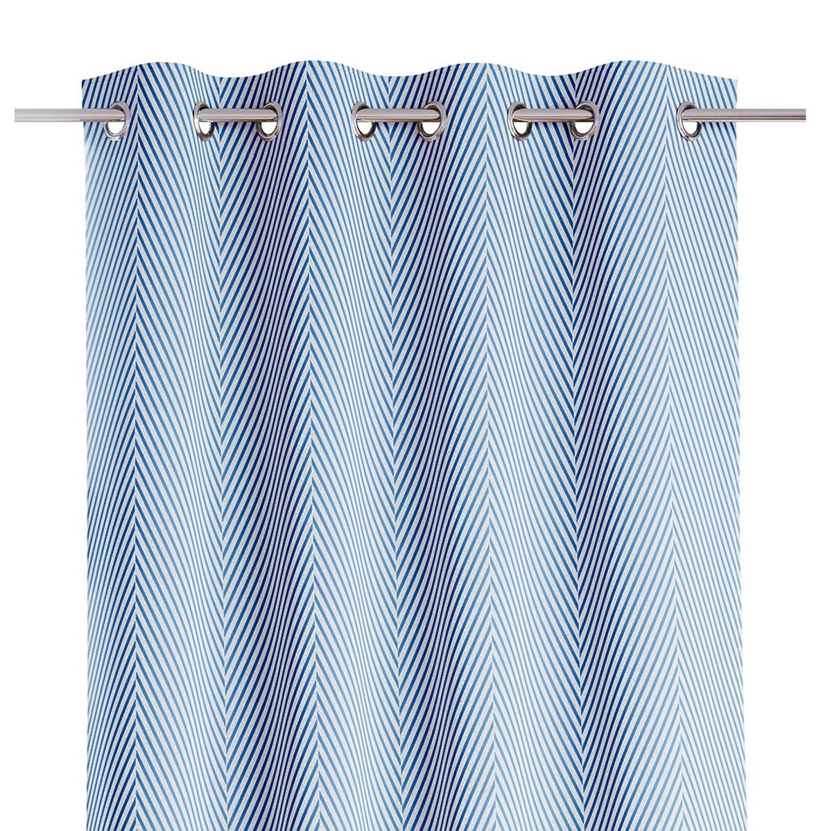 Tenda CLEAR colore blu scuro motivo stampato stile boho classico occhielli metallici argentati