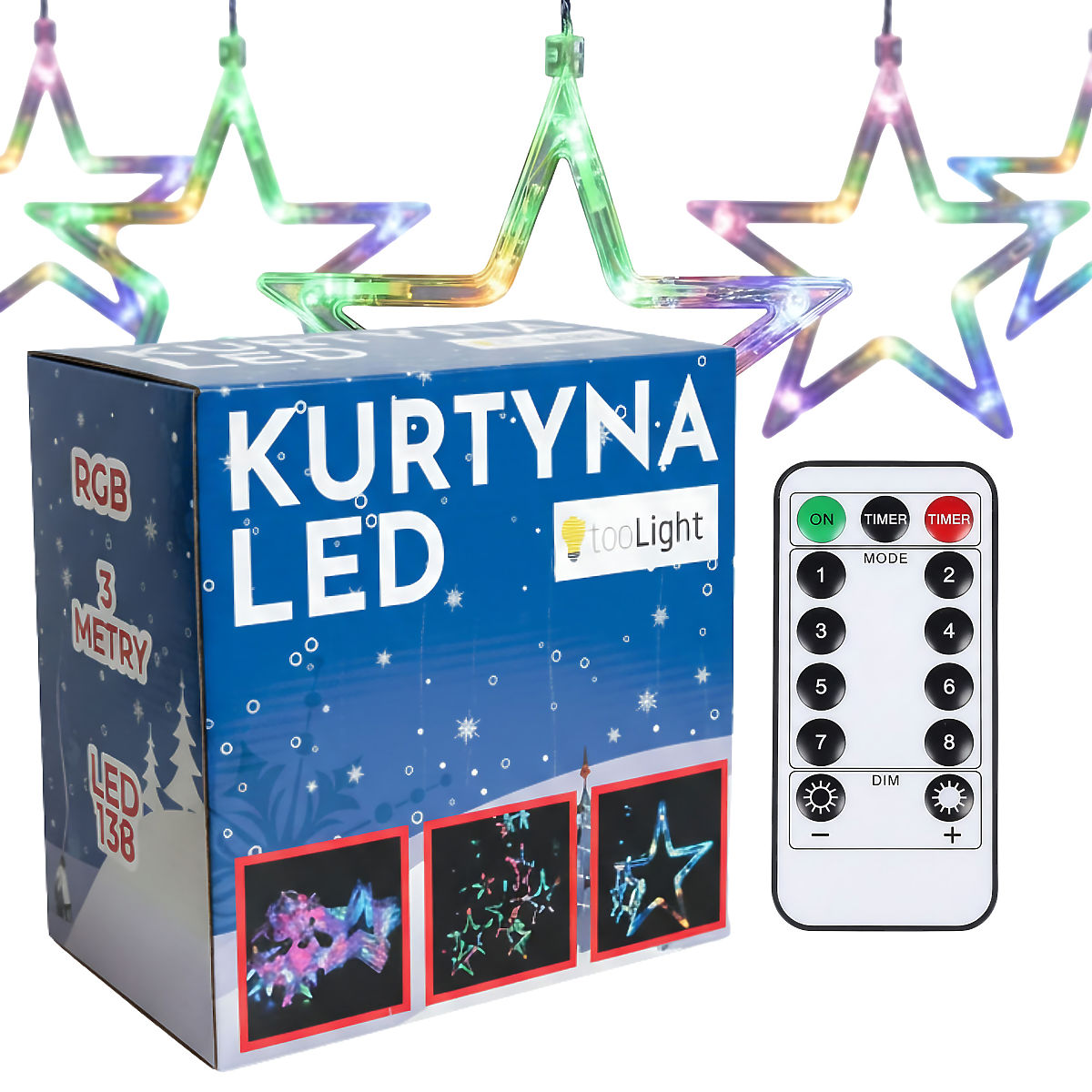 Tenda LED Stelle Multicolore con Telecomando CD002-138