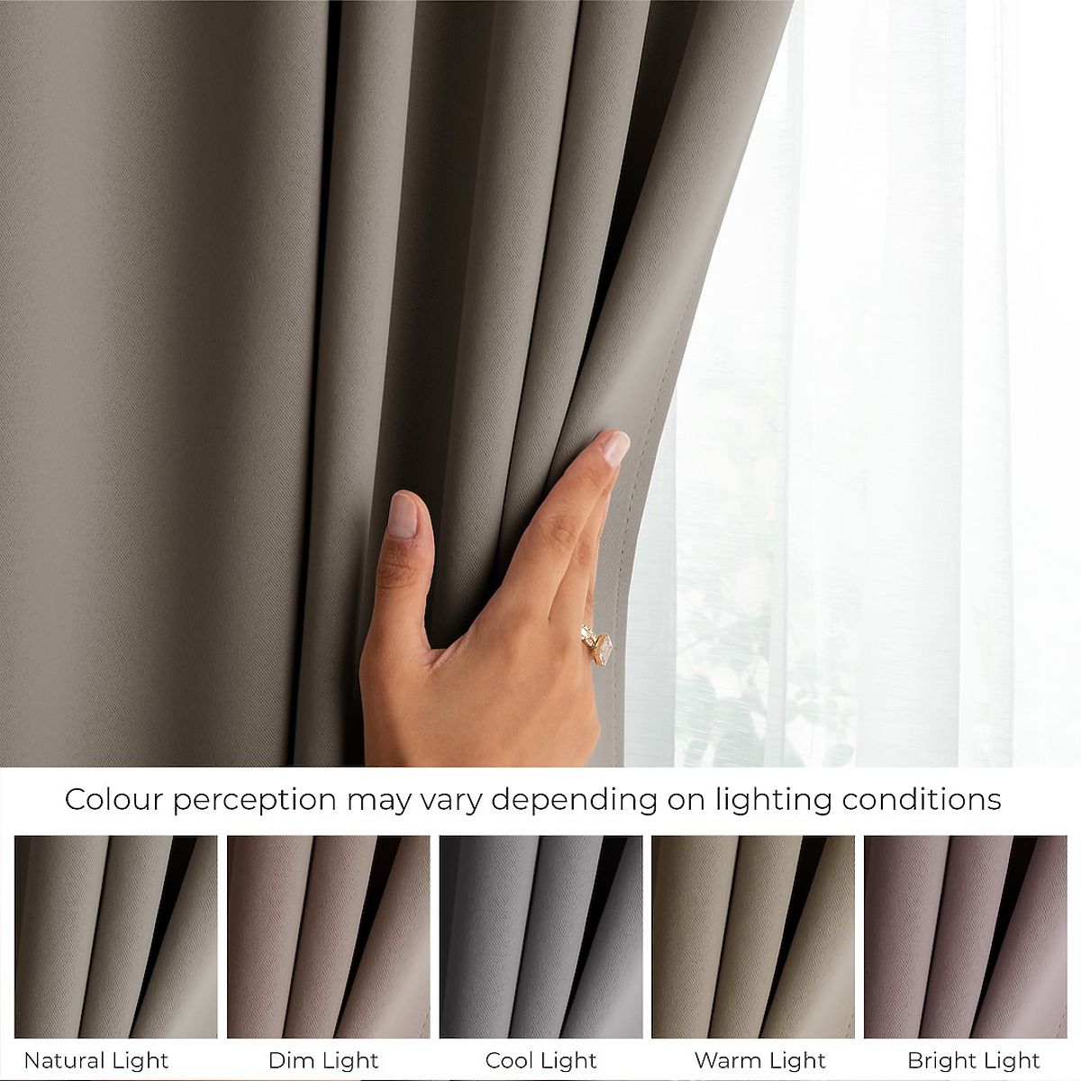 Tenda RESTILO BLACKOUT colore beige, fascetta per fissaggio, stile classico, nastro, materiale black