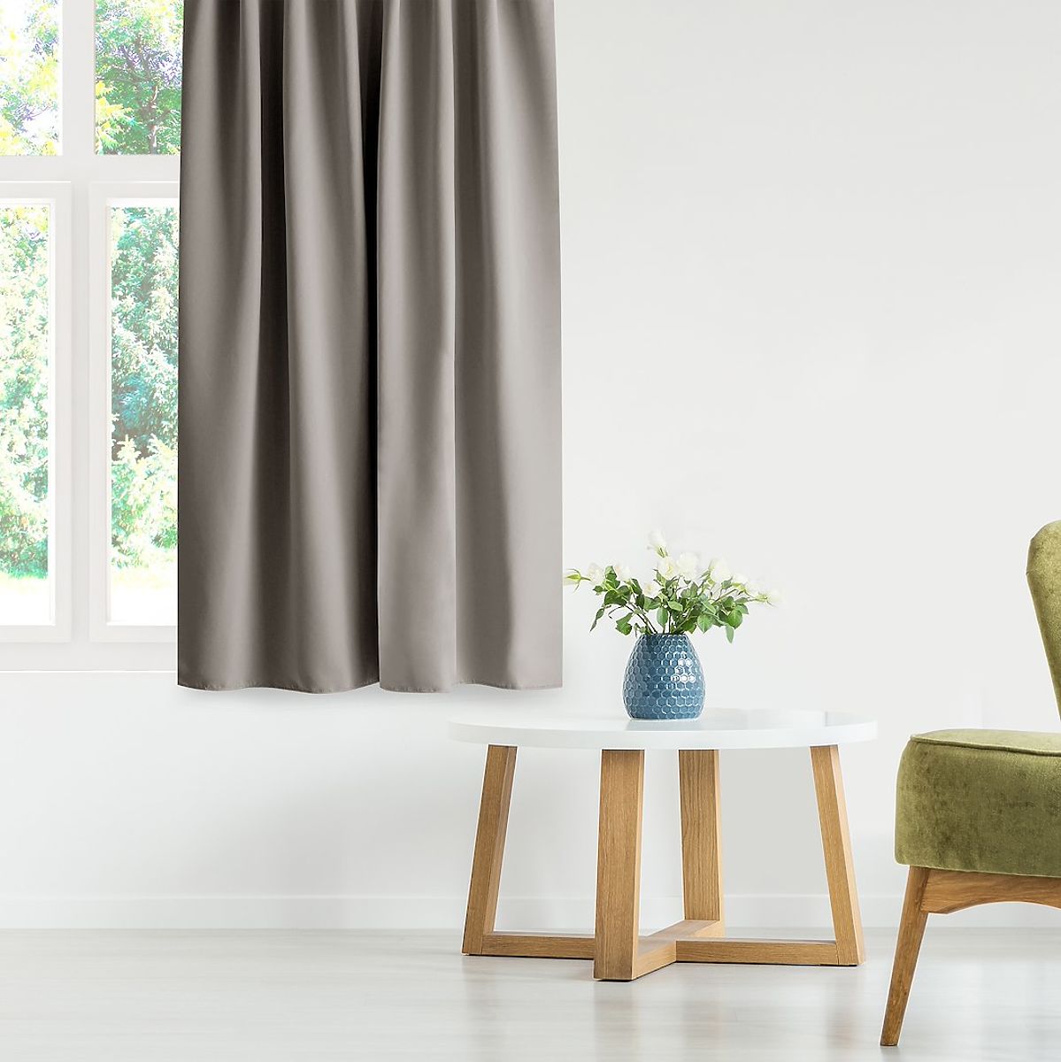Tenda RESTILO BLACKOUT colore beige, fascetta per fissaggio, stile classico, nastro, materiale black