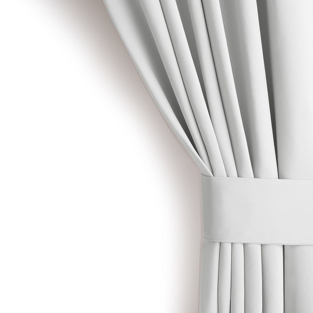 Tenda RESTILO BLACKOUT colore bianco, fascetta per fissaggio, stile classico, occhielli argento, mat