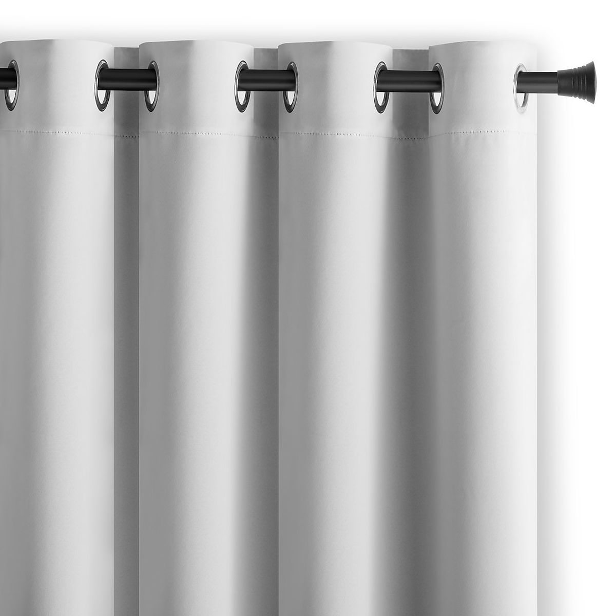Tenda RESTILO BLACKOUT colore bianco, stile classico, anelli argentati, materiale blackout