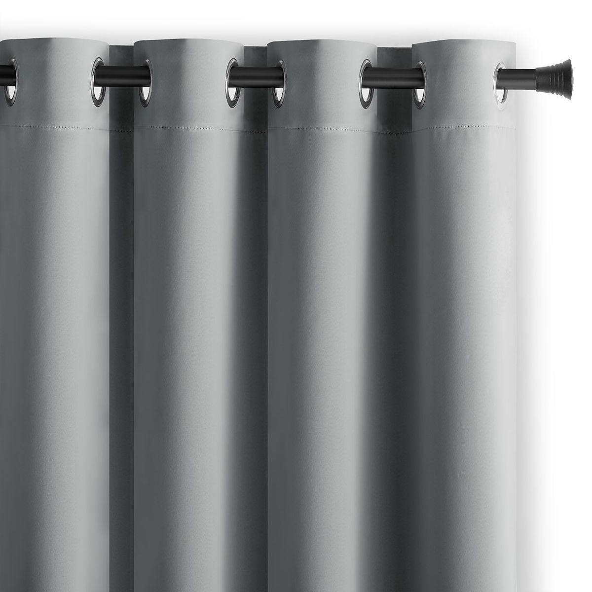 Tenda RESTILO BLACKOUT colore grigio, sciarpa, stile classico, occhielli argento, materiale blackout