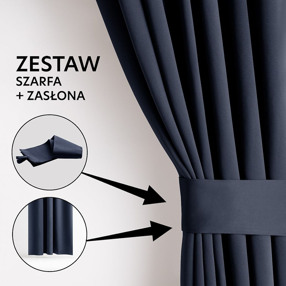 Tenda RESTILO BLACKOUT colore indaco, stile classico, occhielli argento, materiale bla