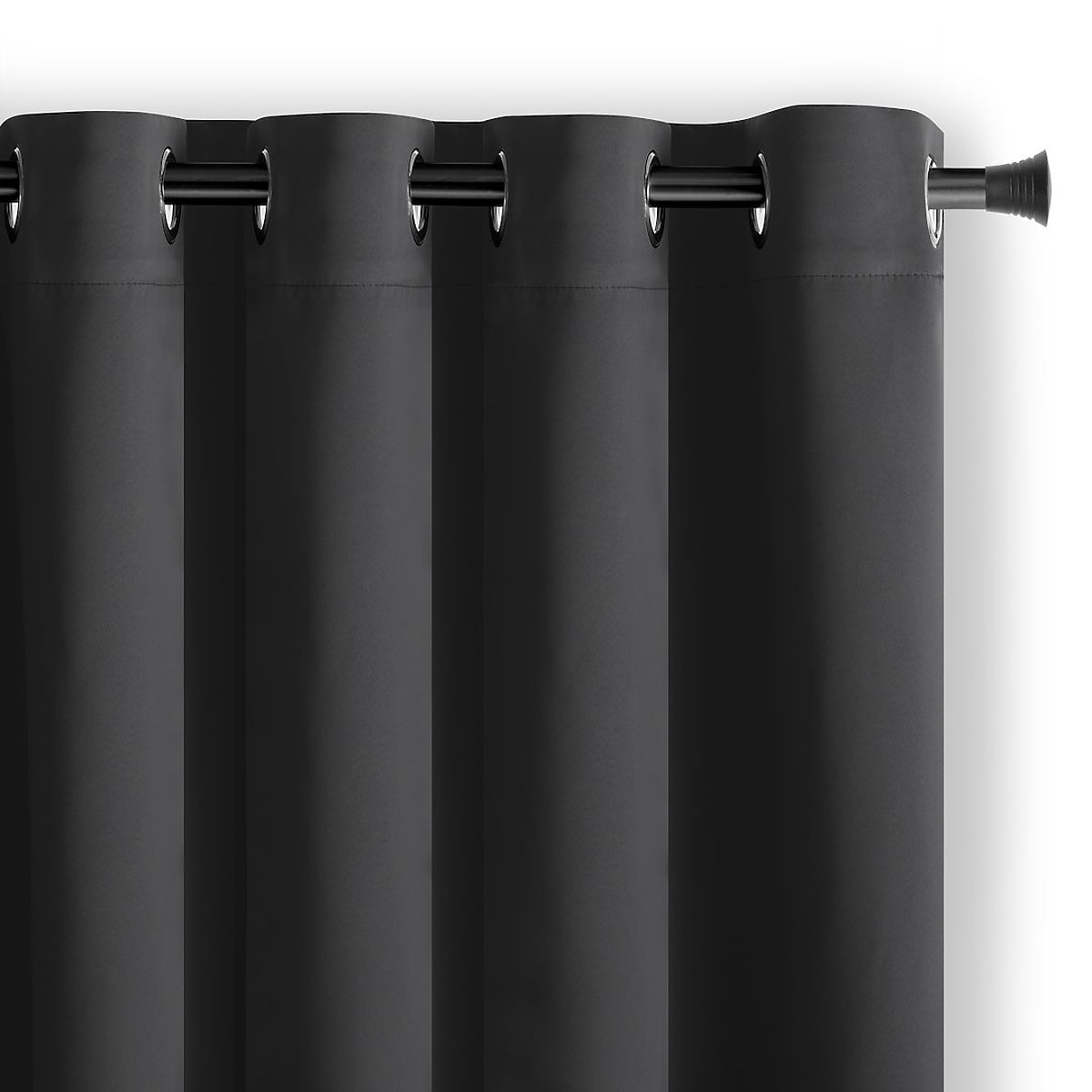 Tenda RESTILO BLACKOUT colore nero, fascetta per fissaggio, stile classico, occhielli argentati, mat