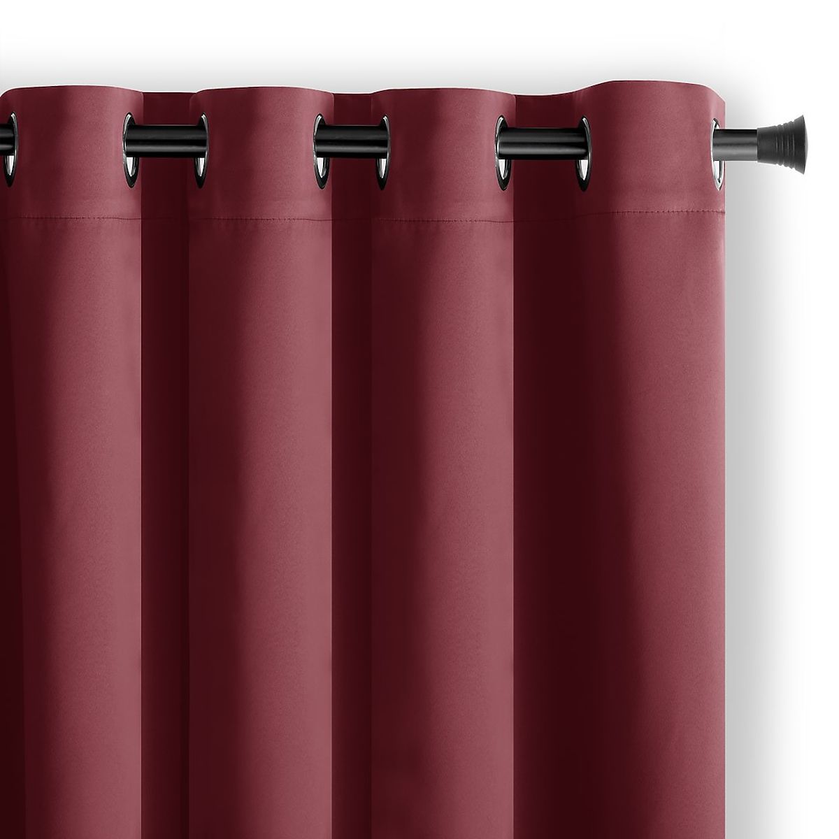 Tenda RESTILO BLACKOUT colore rosso, fascia regolabile, stile classico, occhielli argento, materiale