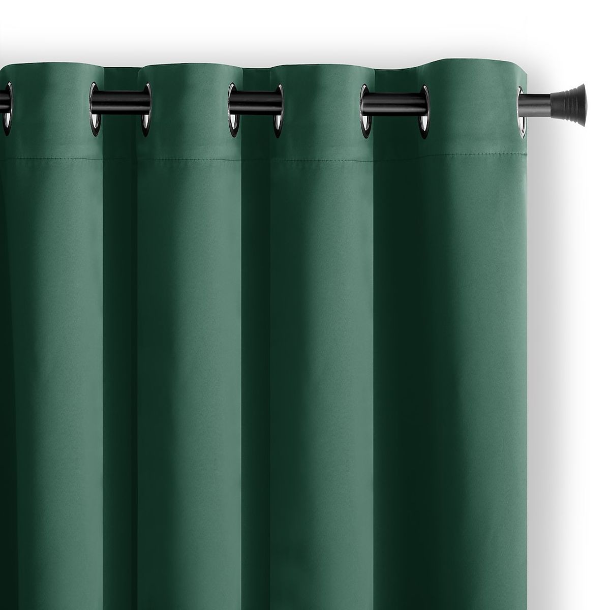 Tenda RESTILO BLACKOUT colore verde bottiglia con nastro stile classico occhielli argento