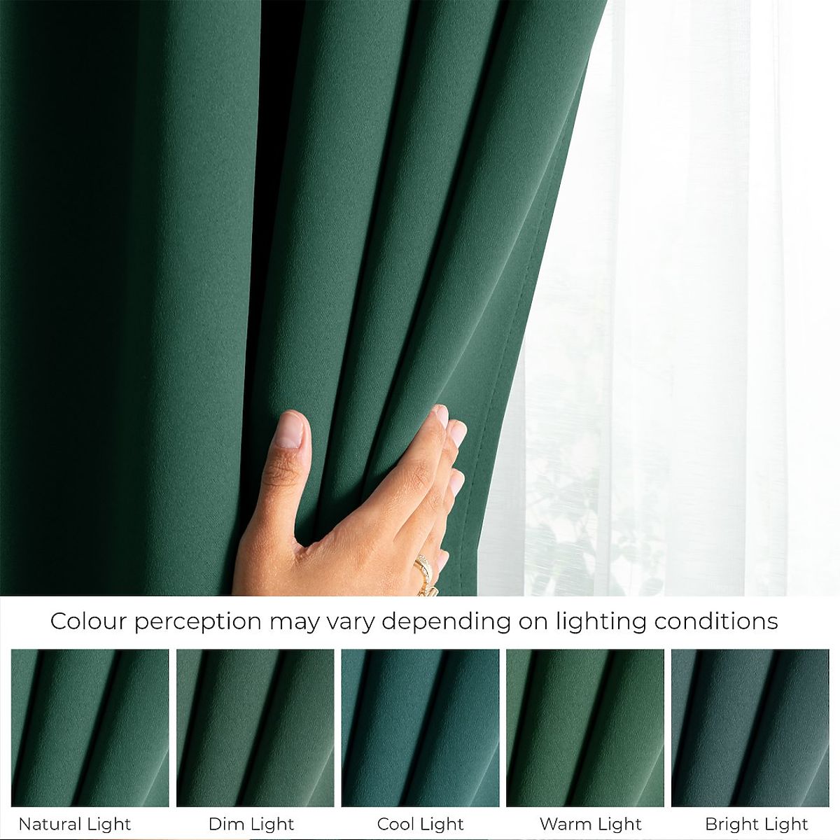 Tenda RESTILO BLACKOUT colore verde bottiglia, stile classico, occhielli argentati