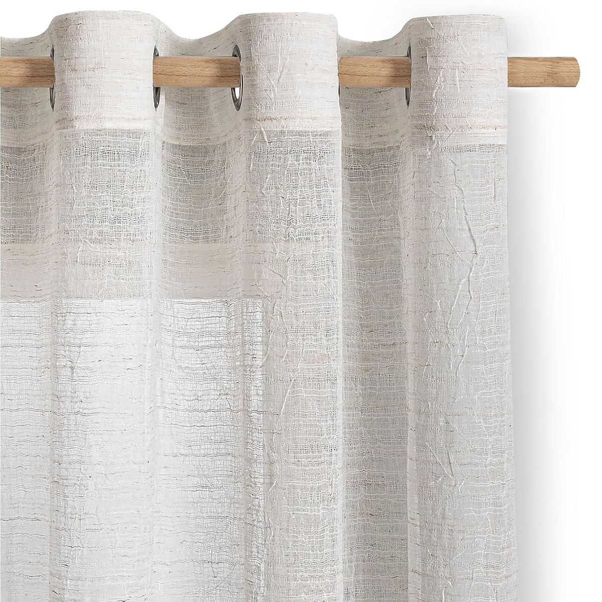 Tenda RESTILO DRIMAR colore beige stile moderno anelli argentati materiale lino, microfibra 140x270