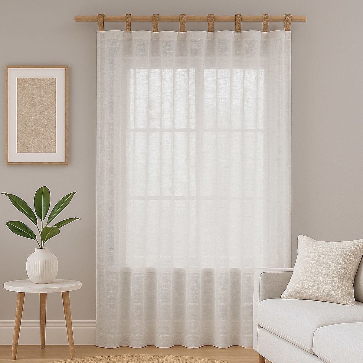 Tenda RESTILO DRIMAR colore beige stile moderno materiale lino, microfibra 140x250