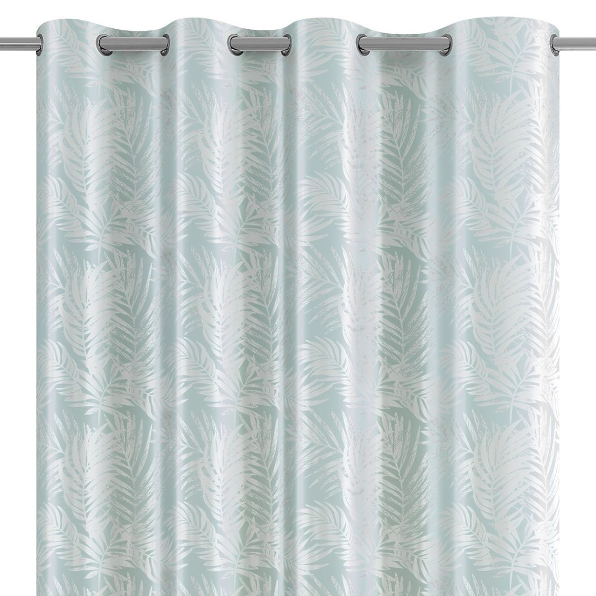 Tenda SILVERLEAVES colore menta stile stampato glamour occhielli argento velluto 140x245 AmeliaHom