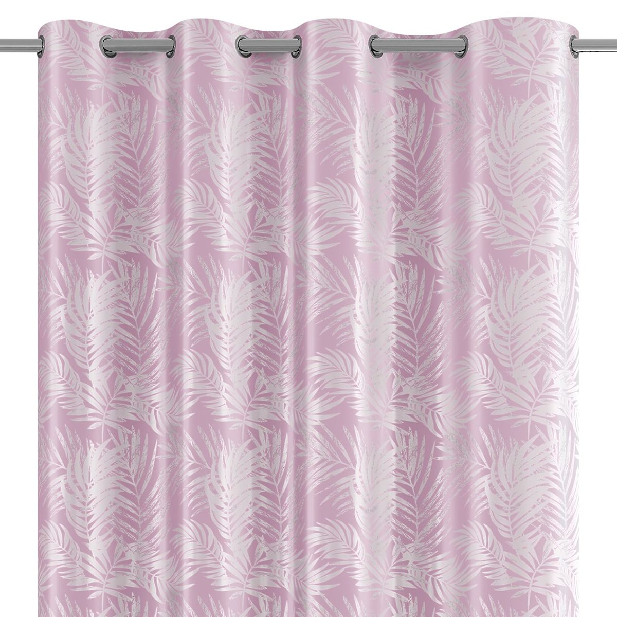 Tenda SILVERLEAVES colore rosa cipria stile glamour occhielli argento velluto 140x245 Ameli
