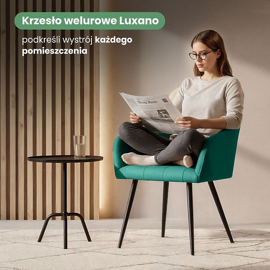 4x Sedia imbottita con cuciture quadrate Verde Bottiglia LUXANO Gambe nere