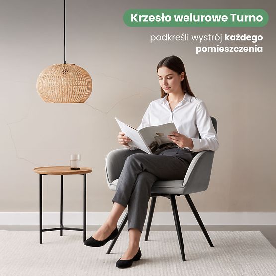 6x Sedia girevole in velluto con cuciture Grigio TURNO Gambe nere