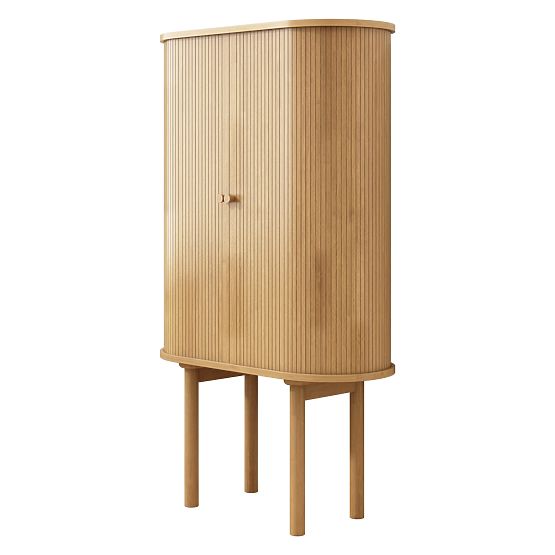 Alta credenza Clemente con lamelle, naturale