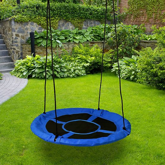 Altalena da giardino a nido di cicogna ROMEK blu 100 cm