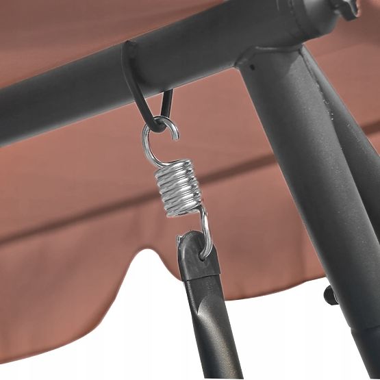 Altalena da giardino pieghevole 2 in 1 con cuscini marrone