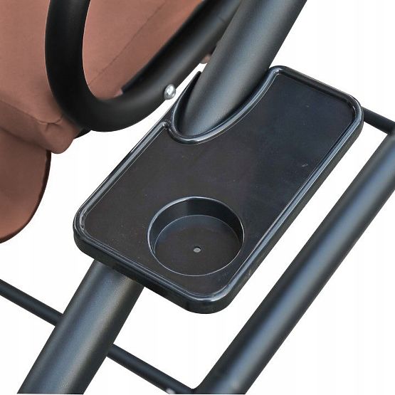 Altalena da giardino pieghevole 2 in 1 con cuscini marrone