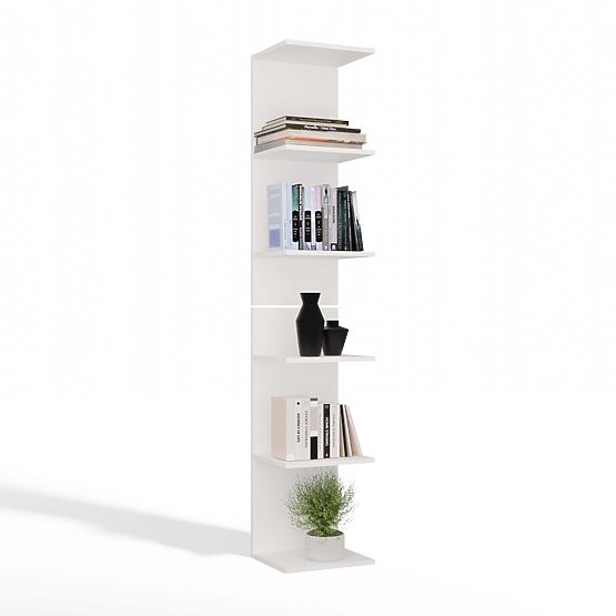 ALTO SCAFFALE BIANCO 6P 180 cm 6 Ripiani per Libri e Documenti per Ufficio e Soggiorno