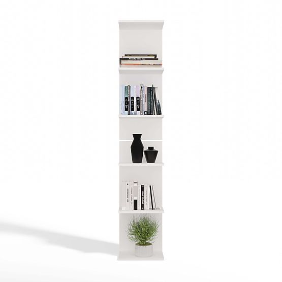 ALTO SCAFFALE BIANCO 6P 180 cm 6 Ripiani per Libri e Documenti per Ufficio e Soggiorno