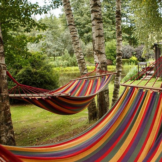 Amaca singola con barra 40cm 400257 Rossa