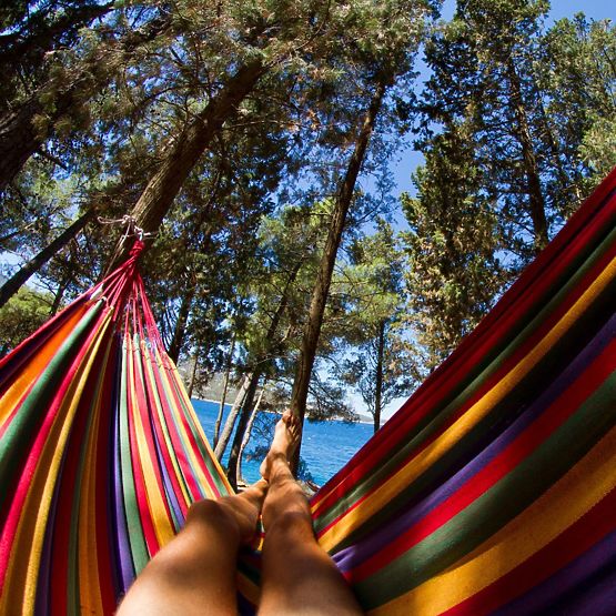 Amaca singola con barra distanziatrice 40cm 400257 Gialla